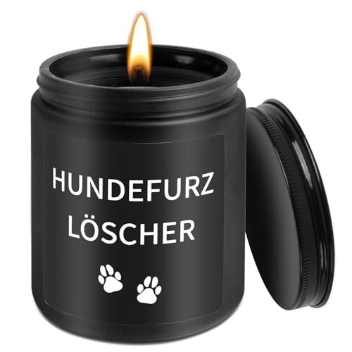Geschenke für Hundebesitzer Frauen Männer, Duftkerze Mit Spruch Hundefurz Zerstörer, Hundefurz Löscher Duftkerze, Geschenk für Frau Mann Kollegen Freundin zum Geburtstag Weihnachten