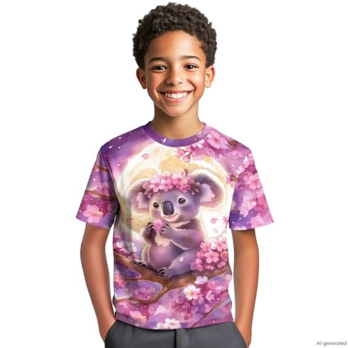 Image of WELLFLYHOM Kids Tshirts Girls Boys Short Sleeve Crewneck Tees Shirts Casual Sport Pullover Tops Size 3-16 Years