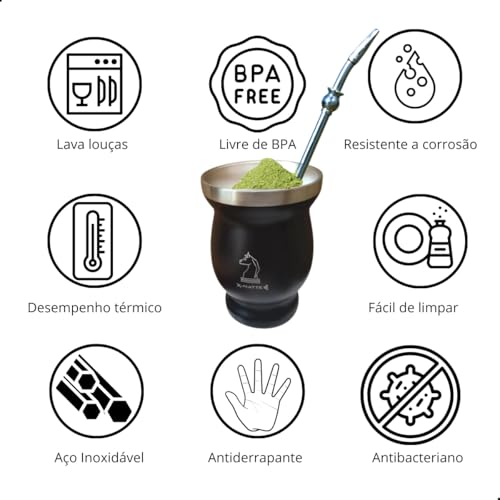Cuia Térmica Tradicional Mate Chimarrão Tererê De Aço Inox Copo Erva X-MATTE