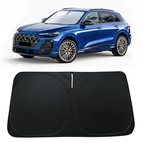 Image of Windshield Sun Shade for Audi Q5 /SQ5 2018-2025 | Car Front Window Sunshade with 240T Sun Visor Protector Blocks UV Rays Heat Sun Shield Accessories
