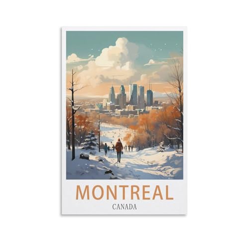 CYYHGEE Poster de voyage vintage Montréal Canada 20 x 30 cm Décoration murale