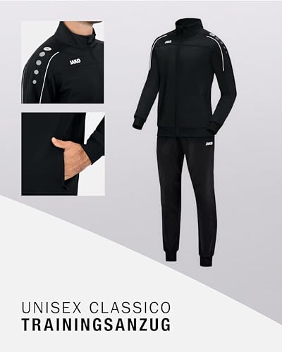 JAKO Unisex Trainingsanzug Polyester Classico, Schwarz, XL