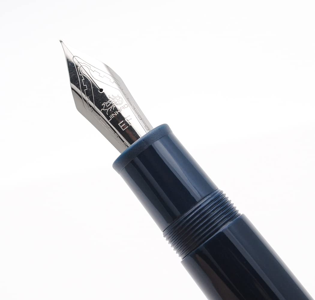 JINHAO X159 Resin Fountain Pen with Ink Converter (Extra Fine Nib, Silvery Clip-Dark Blue) - Image 2