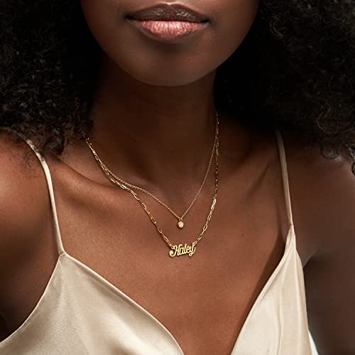 Myka - 1/10 Ct. T.w Lab Created Solitaire Diamond Necklace / Sterling Silver, Rose Gold Plated, Gold Plated, Gold Vermeil / Dainty Jewelry For Her, Women / Gift For Mother's Day, Birthday, Valentine's Day (18K Gold Vermeil) #TOP2