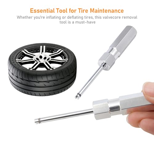 Image of HUIKANGSHENG Valve Stem Core Remover Tool | 4pcs Screwdriver Kit, Compatible with Schrader Valve, Durable Steel Construction