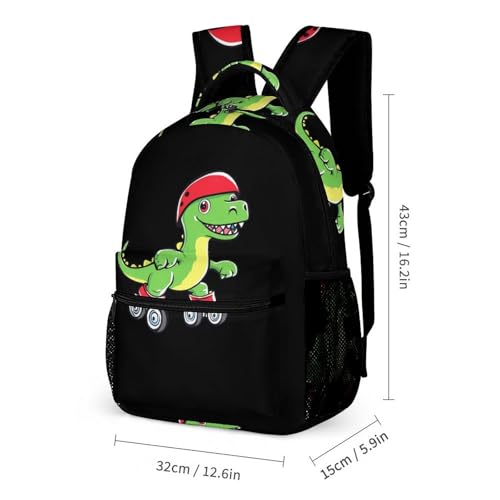 Rollerskating Dinosaur Cute Backpacks Set Lightweight Lunch Bag Aesthetic Pencil Cases for Travel Work2