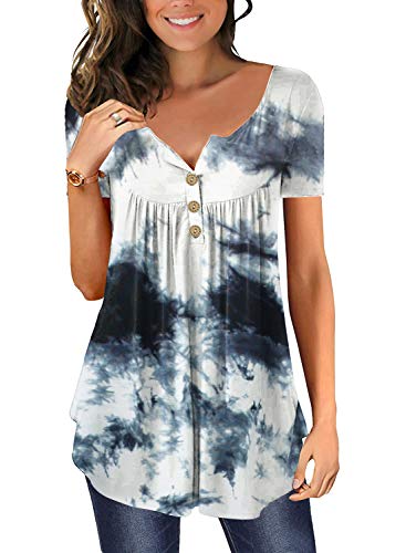 Tunique Femme Grande Taille Tshirt Vetement 2026 Hauts Décontractés à Manches Courtes D'été Henley T-Shirt Chemisier