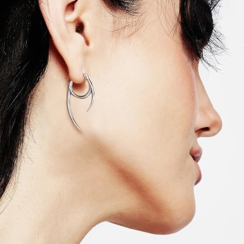 HZMAN Spike Earring for Men Women Retro Gothic Stainless Steel Lightweight Hoop Earring Jewelry Gift2
