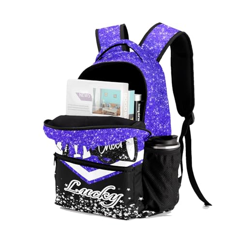Personalized Blue Purple Cheer Backpack Customized Name Cheerleader Bag for Girls Cheeleading Bookbag for Hiking Camping.4