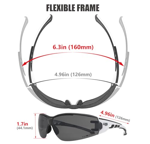 Image of HTS HUNTERSKY Super Flexible Lightweight Anti Fog Wrap-Around U6 Clear Shooting Safety Glasses with ANSI Z87.1 Scratch Resist