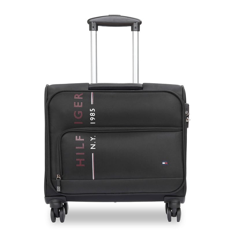 Tommy Hilfiger Polyester Spinner Overnighter Trolley Bag for Men & Women Clarkson Pro, Black| Size - 44CM | 15 Inch Laptop... - Review, Price and Buying Guide
