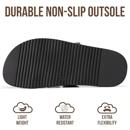 Image of Project Cloud 100% Genuine Leather Sandals for Women Footwear - Stylish Womens Sandals with Plush & Soft Insole - Non-Slip and Water-Resistant Beach Sandals Slides for Women (Mayvy)
