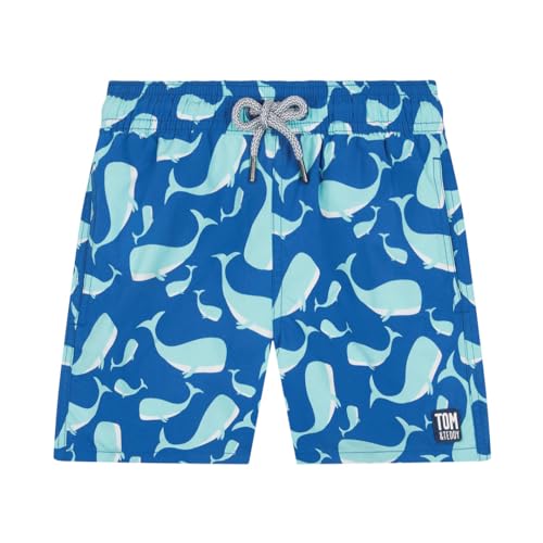 Short de bain pour garçon 3-4 ans bleu marine maillot motif baleine