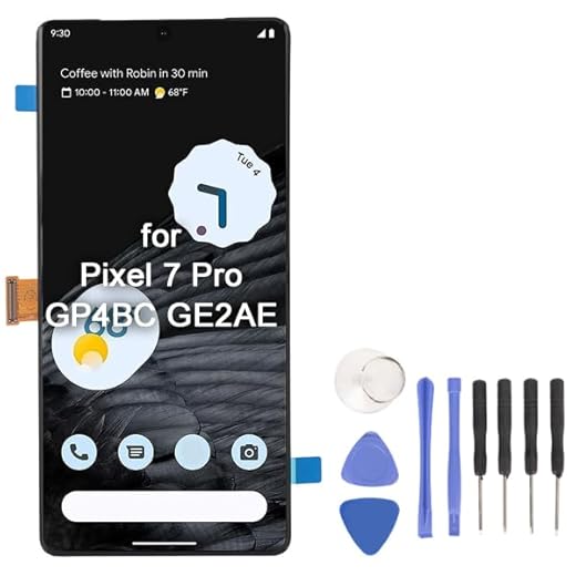 Tela de substituição AMOLED para Google Pixel 7 Pro GP4BC GE2AE, conjunto digitalizador de tela sensível ao toque de 6,7 polegadas com ferramenta, kits de reparo de tela sensível ao toque de resolução