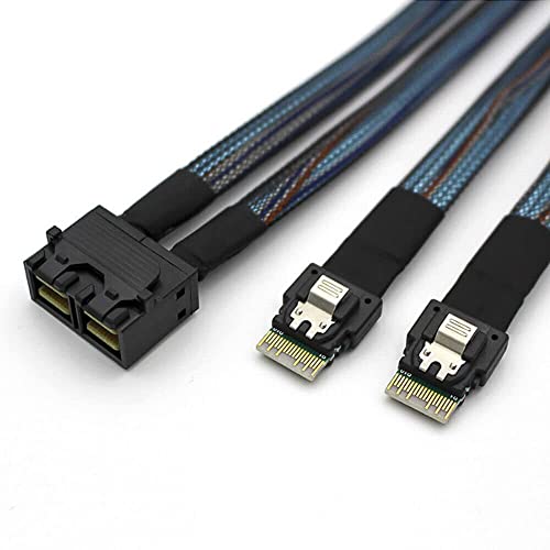 Câble Mini SAS SFF-8643 vers Slim SAS 8654 1m blindé haute densité - 2