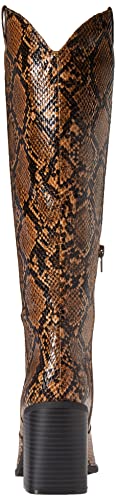 The Drop Women's Cassandra Knee-High Western Boot, Coffee Bean Snake, 7.5 #TOP2