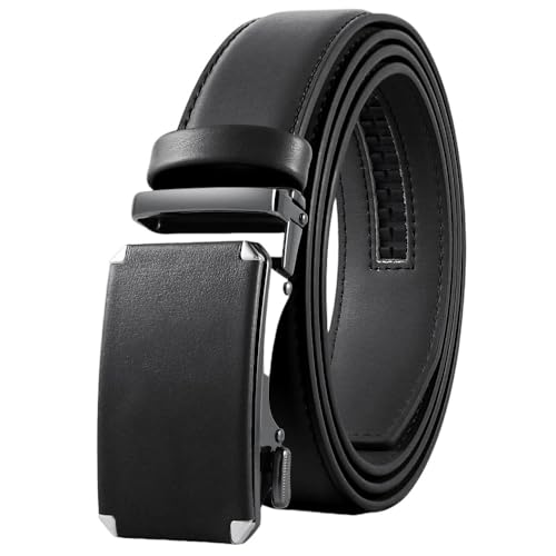 Men's Genuine Leather Belt Metal Automatic Buckle Male Casual Belts Box Packaging Tpzd-9Bk 125cm