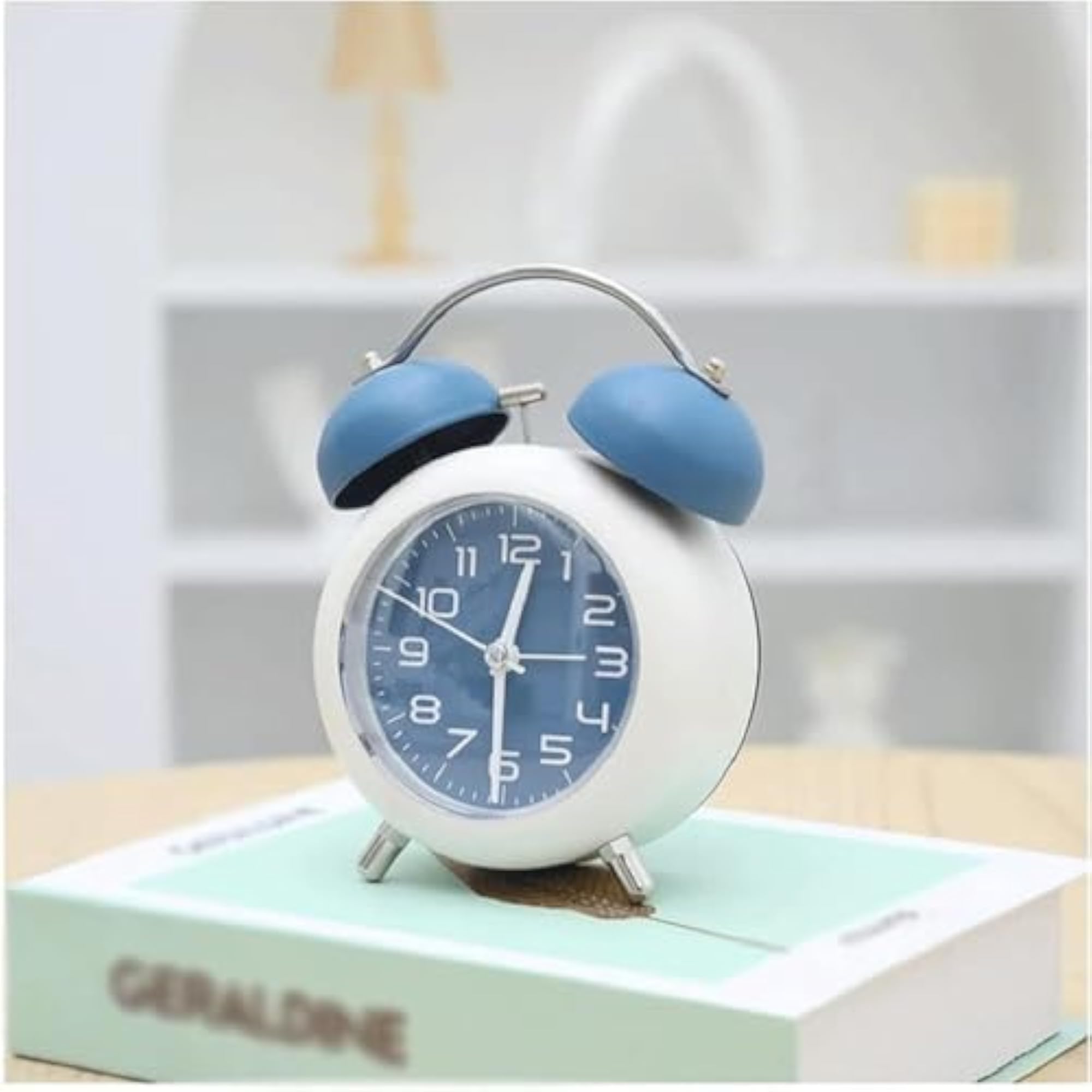 Retro Twin Bell Alarm Clock, Silent Metal Frame