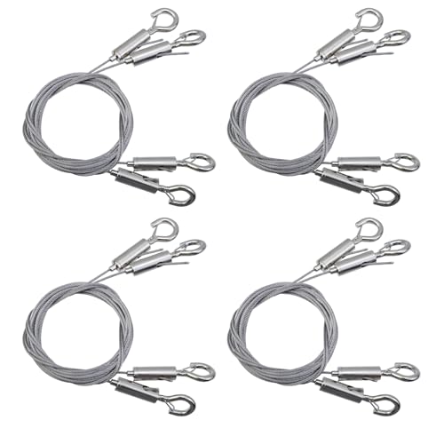 Image of Semetall 4Pcs 1.5mx1.5mm Stainless Steel Hanging Wire - Adjustable Heavy Duty 20kg for Pictures /Mirrors