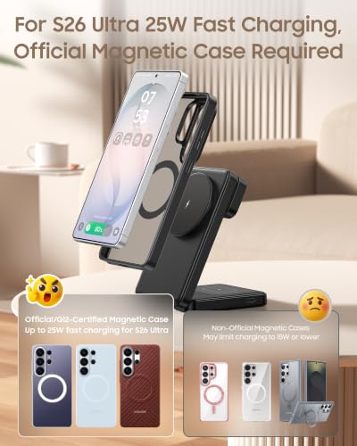 Image of Meifigno 25W Magnetic Charging Station for S26 Ultra /Galaxy Watch9 /Ultra2