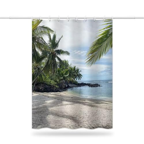 Rideau de douche imperméable tissu polyester lavable hawaï grand format pour baignoire