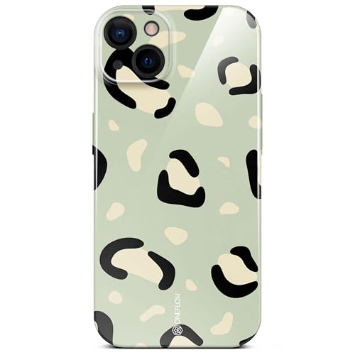 Housse iPhone 15 imprimé léopard vert menthe ONEFLOW avec protection caméra