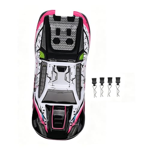 Coque de carrosserie de camion RC rouge pour course en extérieur 1/16
