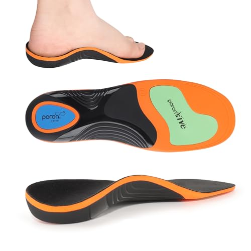 GemChve Plantillas Fascitis Plantar,Arco Pie Aplicable para Pies Planos,Dolor en Los Pies Aplicable a Zapatillas Deportivas y Calzado de Seguridad Orange 43-44.5 EU