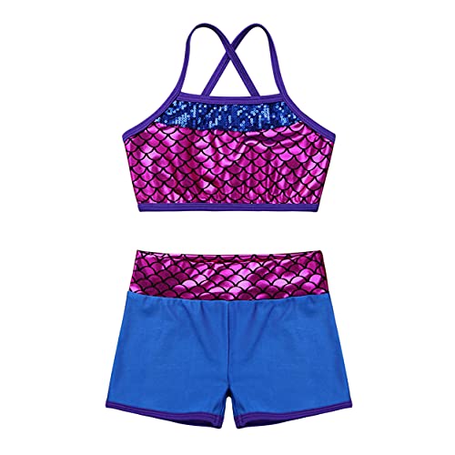 Sholeno Girls Swimwear Two Piece Bikini Tankini Sets Sport Bustier Top Bralette Gymnastics Ballet Yoga