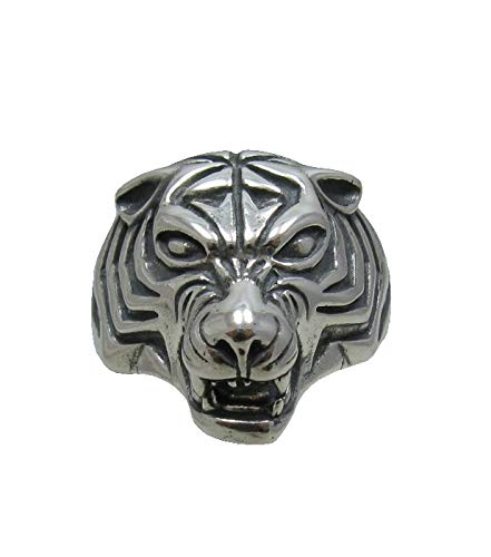 Bague tigre argent massif 925 homme chevalière R001162