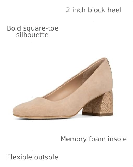 Image of Donald Pliner Women's Aquarius 2 inch Block Heels, Square Closed Toe Chunky Heels for All Day Wear
