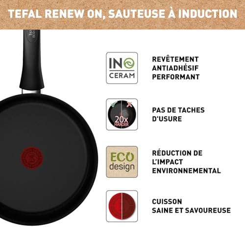 Sauteuse 24cm Tefal Renew On céramique induction éco-conçue robuste