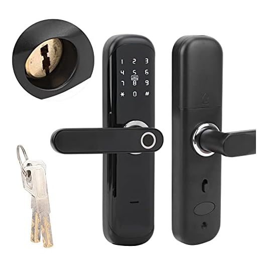 Smart dörrlås Knappsats Elektroniskt lås med handtag Fingeravtryck Deadbolt dörrlås för hotell, ytterdörr, hem