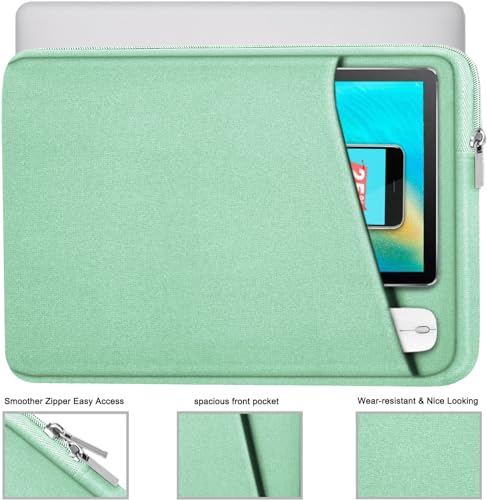 Image of Askuko Laptop Case, Shockproof Protective Computer Sleeve Cover, Handbags Portable Laptop Bag for 15.6 inch HP Dell Asus Lenovo Notebook Computer with Front Pocket, Light Blue