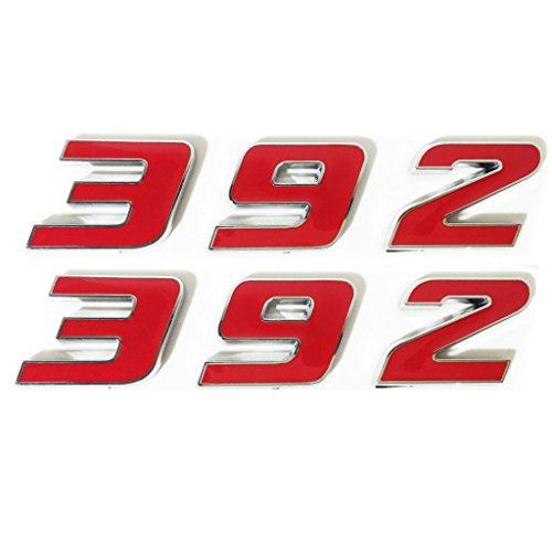 Yoaoo 2X Oem Red 392 Emblem Badge Alloy Decal 3D Logo Replacement For 300C 392 Badge #TOP2