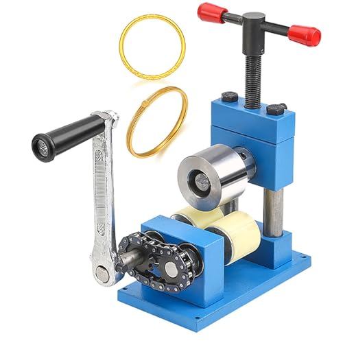 Molinillo manual de joyería con mango desmontable y rodillos ajustables para doblar anillos dorados y plateados