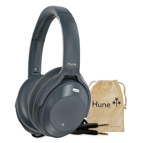 HUNE Auriculares Cascos Inalámbricos Over-Ear con ANC Cancelación de Ruido Activa con Modo Ambiente, hasta 100h Autonomía, IPX4, Bluetooth 5.3, Plástico Reciclado, Marca Modelo Fauna