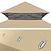 Replacement 10'X10'Gazebo Canopy top Patio Pavilion Cover Sunshade plyester Double Tiers-Beige