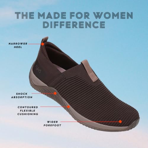 Image of Ryka Women's Echo Knit Sneakers Java Brown Knit Fabric 7.5 M