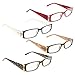 LUR Stylish Reading Glasses for Women - 4 Pack Sturdy Readers +1.50