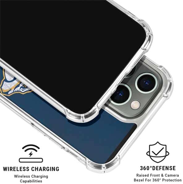 Skinit Clear Phone Case Compatible with iPhone 16 Pro - Officially Licensed NHL Nashville Predators Distressed Design