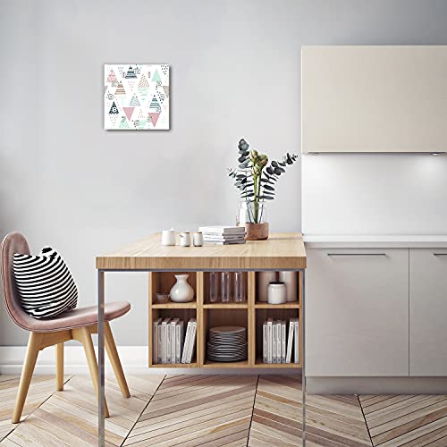 Horloge murale en verre 30x30 cm salon design motif triangles