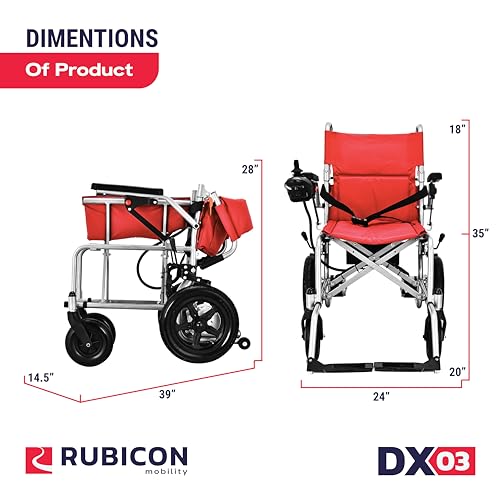 Klano KL20- Lightweight (Only 40lbs) Foldable Electric Wheelchair for Seniors - 2x250W Motor Power - Travel Size - Airline Approved - User Friendly - Long Range - 12 mi Cruise Range (Model4)