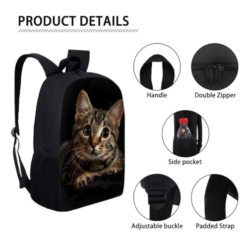 Beauty Collector Cat School Backpack with Lunch Bag and Pencil Case, Backpack for School Girls Rucksack2