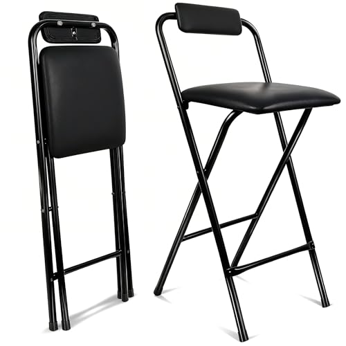 FATOLRD Folding Bar Stool with Back, 1 pcs Tall...