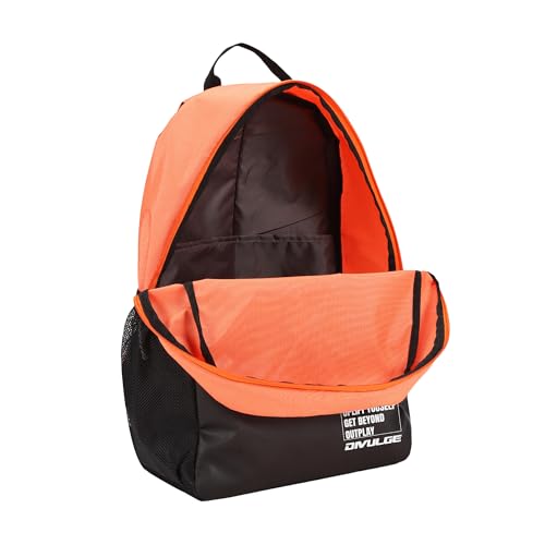 Image of DIVULGE Coral 24 Liters Large Orange Casual Backpack with Laptop sleeve, Front Pocket and Water Bottle Pouch (orange)