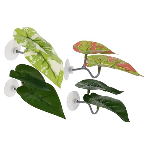 Hohopeti 4 Piezas Plantas Artificiales para acuarios pecera Hoja de pez Betta Hamaca de Hoja Betta decoración del Tanque