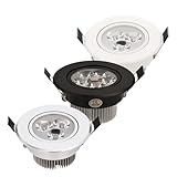 eufeifeiegds 調光機能付きLEDダウンライト 3W 4W 5W スポットLED AC110V 220V サンディシルバーホワイト ブラックボディ ハウス ナチュラルデイライト ウォームピュアホワイト(Natural white,White Shell 4 Watts)