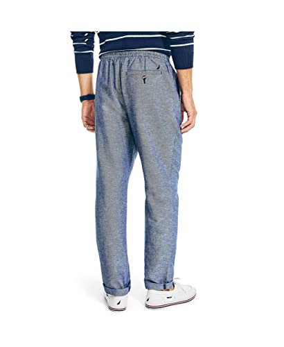 Nautica Men's Classic Fit Drawstring Linen Pant,Navy Seas,L, Large #TOP2