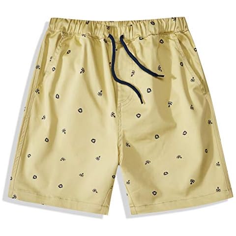 KID1234 Boys Shorts Kids Chino Shorts Summer Adjustable Waist Cotton Pants Breathable Lightweight School Uniforms Shorts Twill Bermuda Shorts 5-14 Years Cover